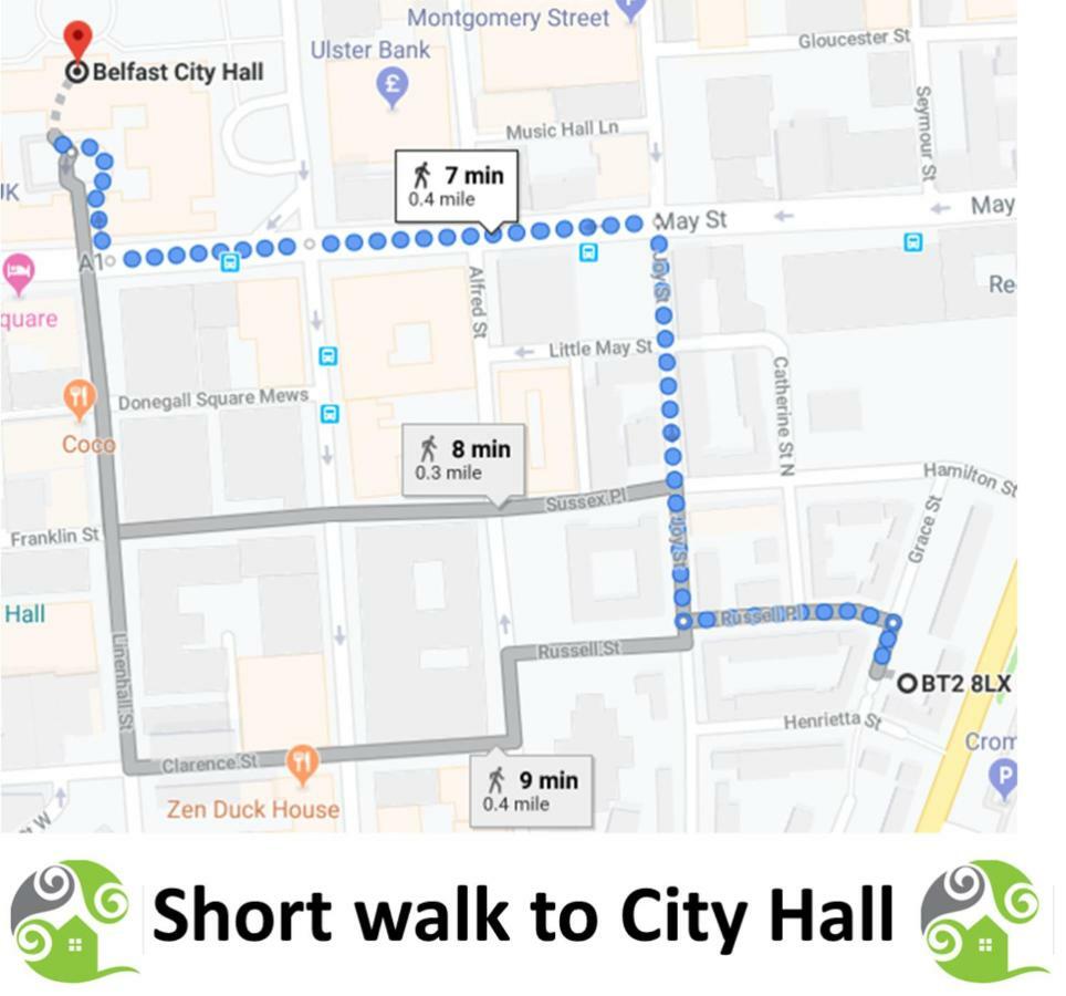 Very Central Location- Free Parking - 2 Bedrooms 贝尔法斯特 外观 照片